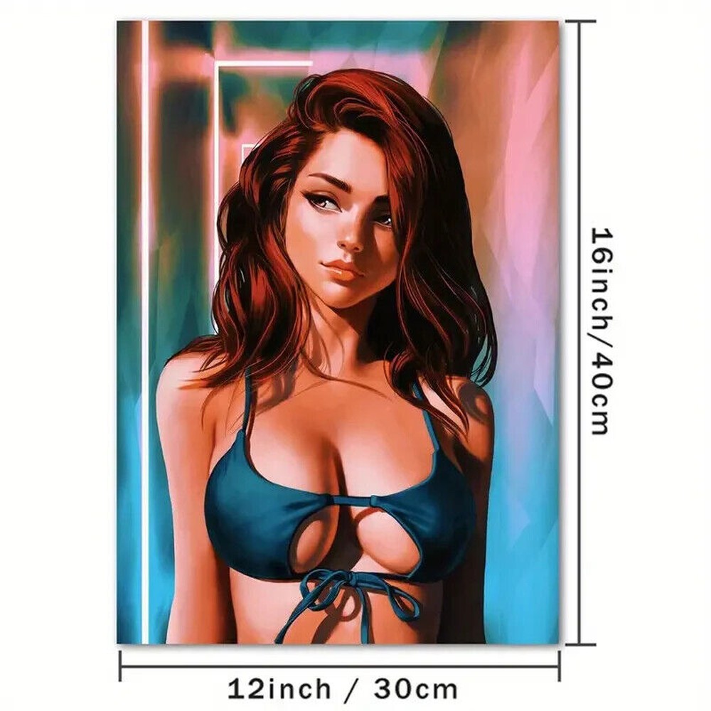 Voluptuous Woman Vibrant Artistic Canvas Print 12" X 16" Art:Art Prints Style Your Walls